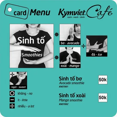 Sinh tố bơ · xoài · 50k